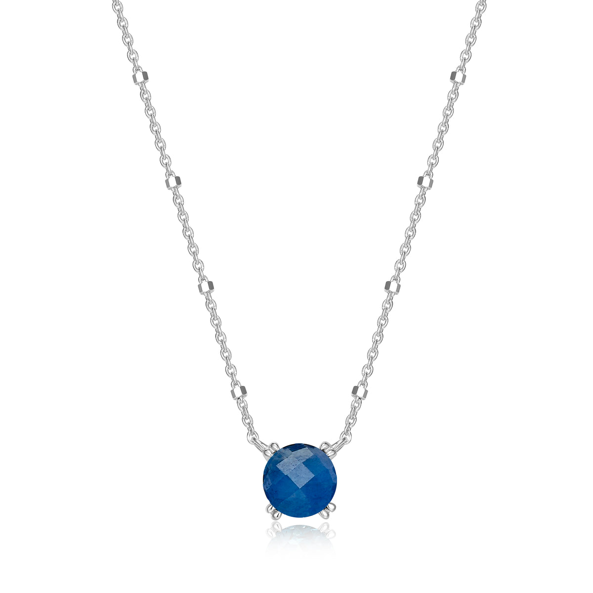 Samuel B. Sapphire Solitaire Birthstone Sparkle Necklace - September