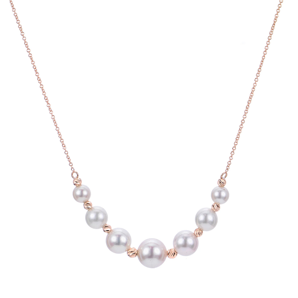 14K Yellow Gold Akoya Pearl &amp; Brilliance Bead Necklace