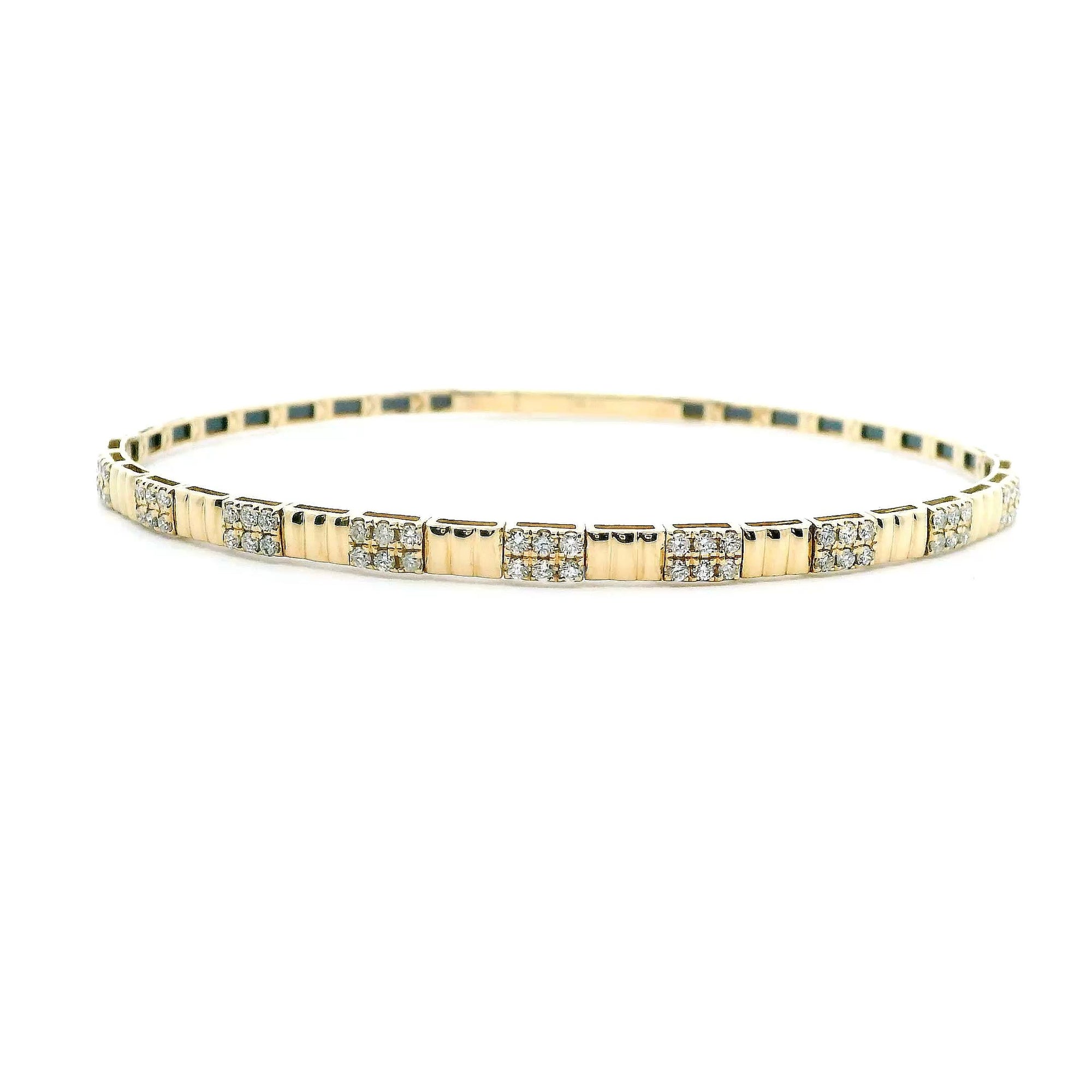 14K Yellow Gold 0.47cttw. Diamond Flexible Bangle Bracelet