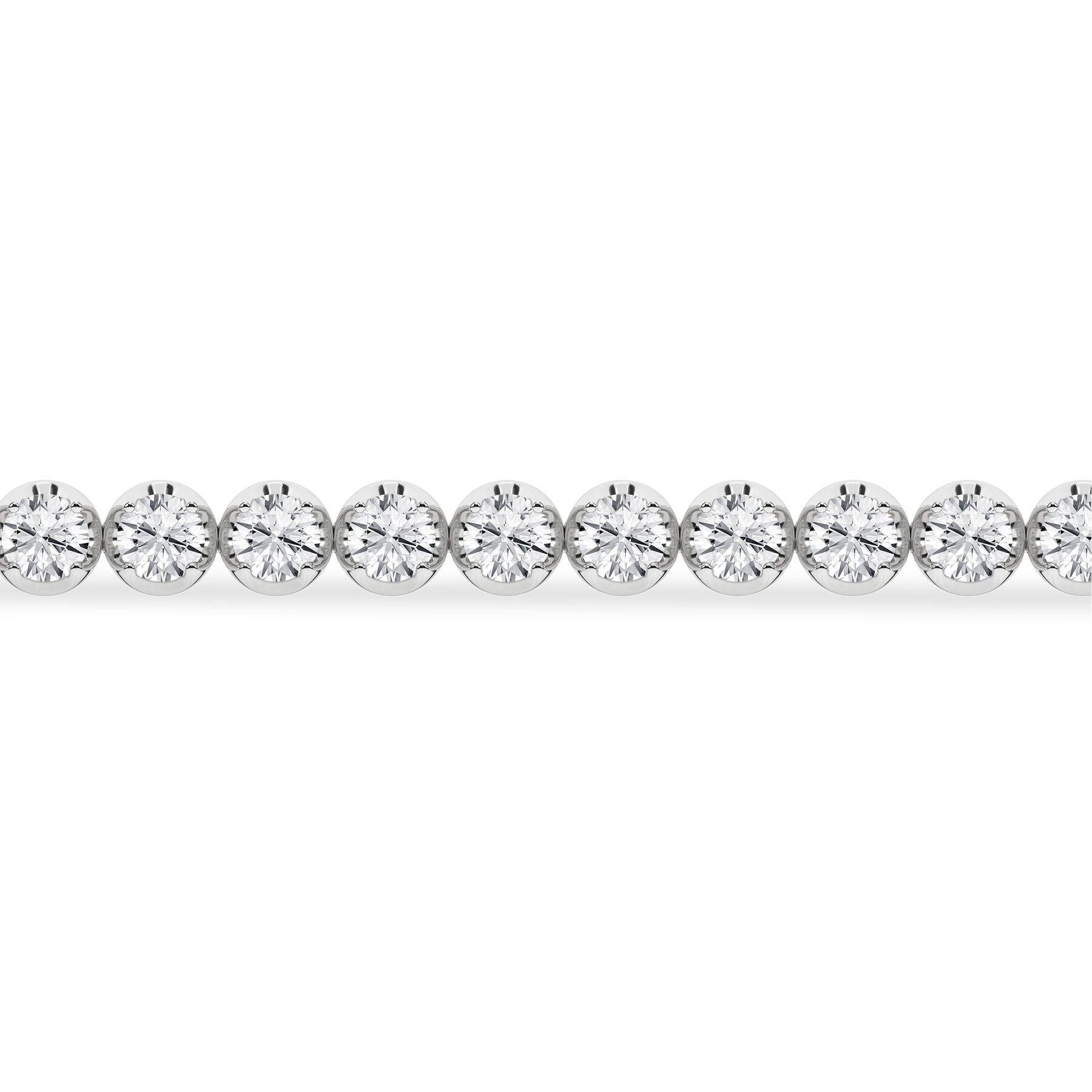 3 Carat Round Lab Grown Diamond 14K Gold Crown Prong Tennis Bracelet