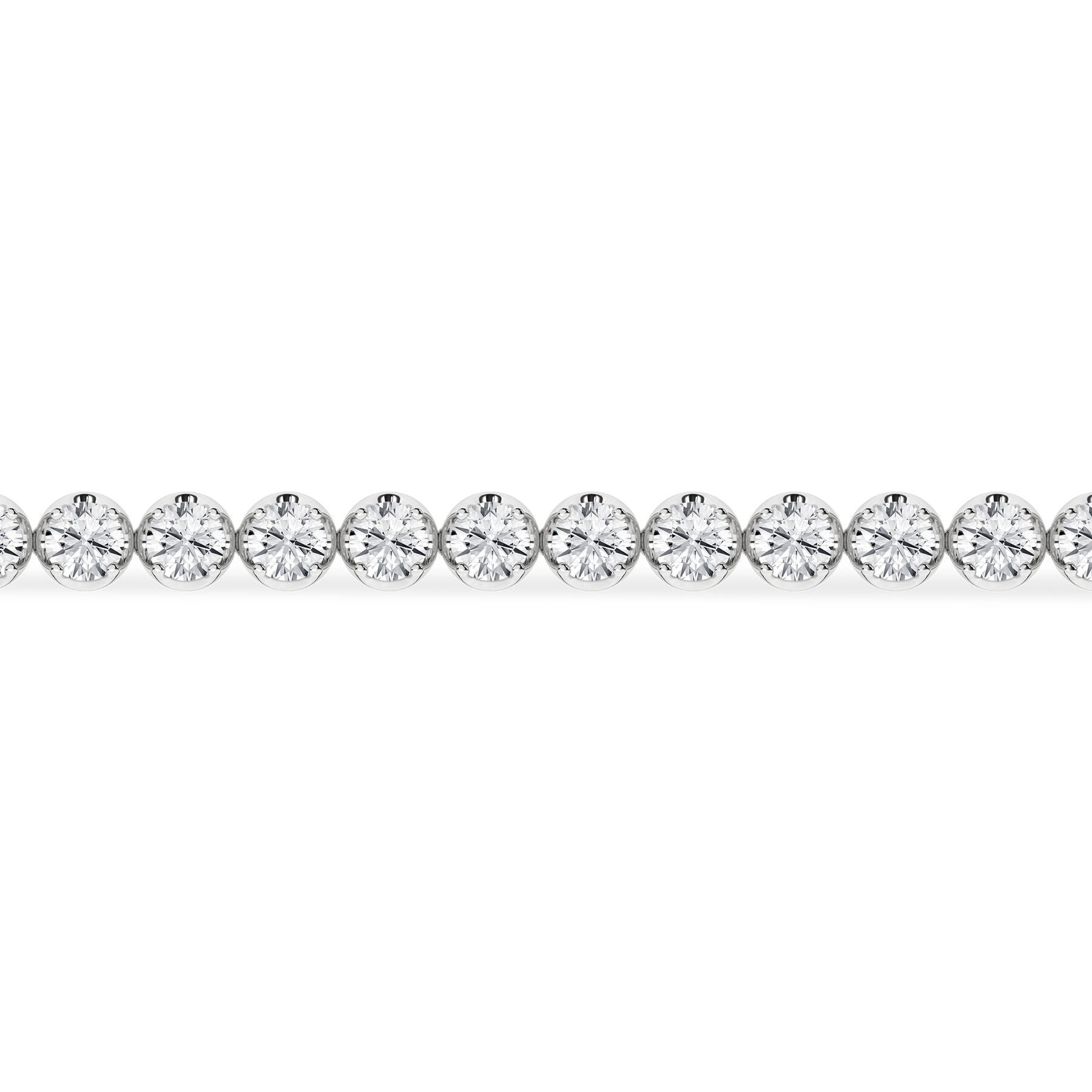 5 Carat Round Lab Grown Diamond 14K Gold Crown Prong Tennis Bracelet