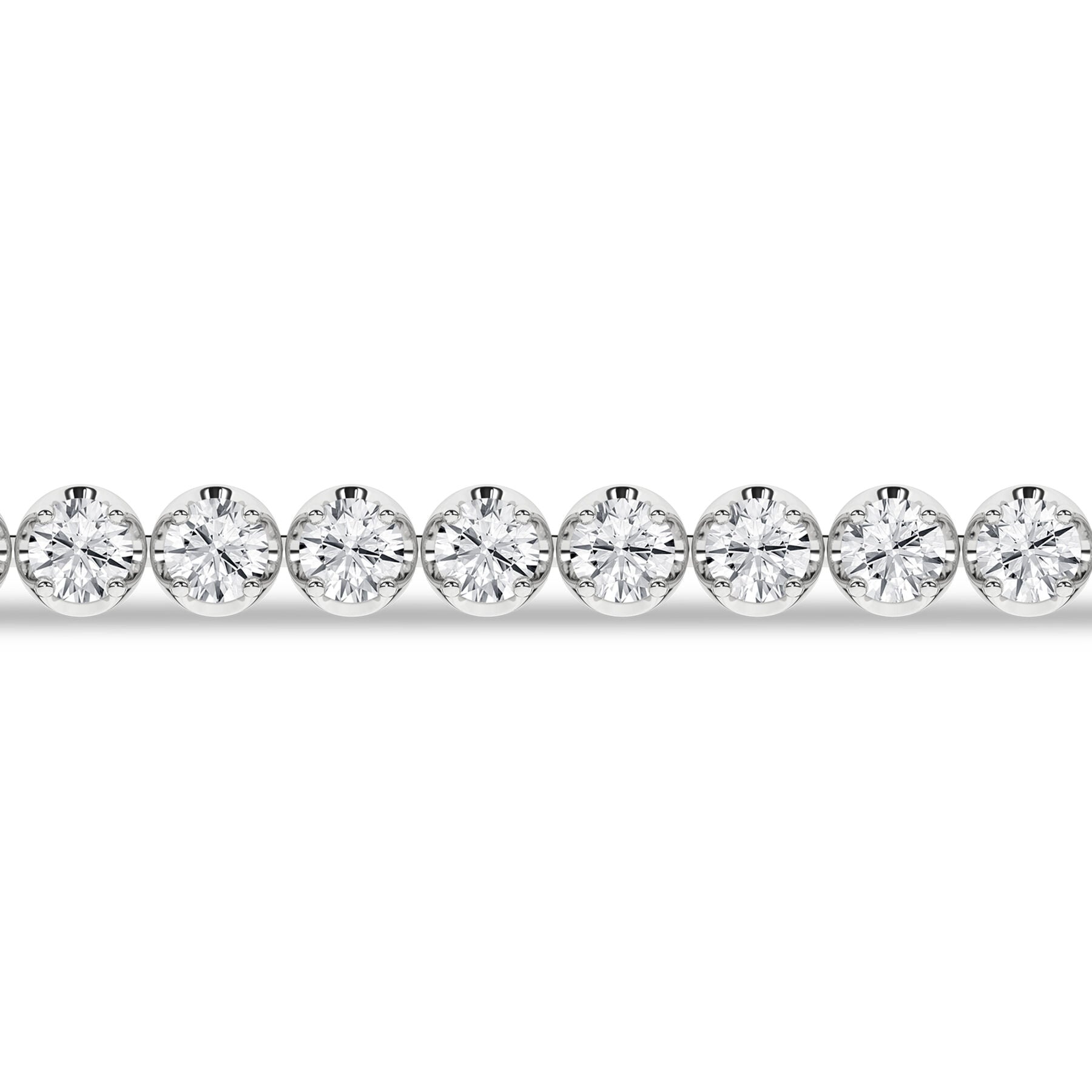 8 Carat Round Lab Grown Diamond 14K Gold Crown Prong Tennis Bracelet