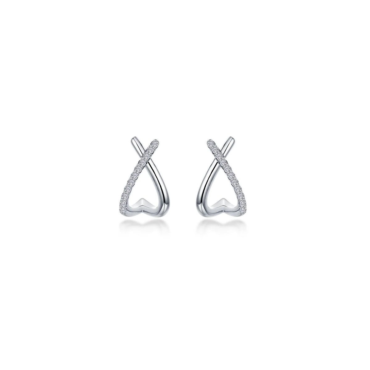 Lafonn Simulated Diamond Dainty Criss-Cross Huggie Earrings E0626CLP