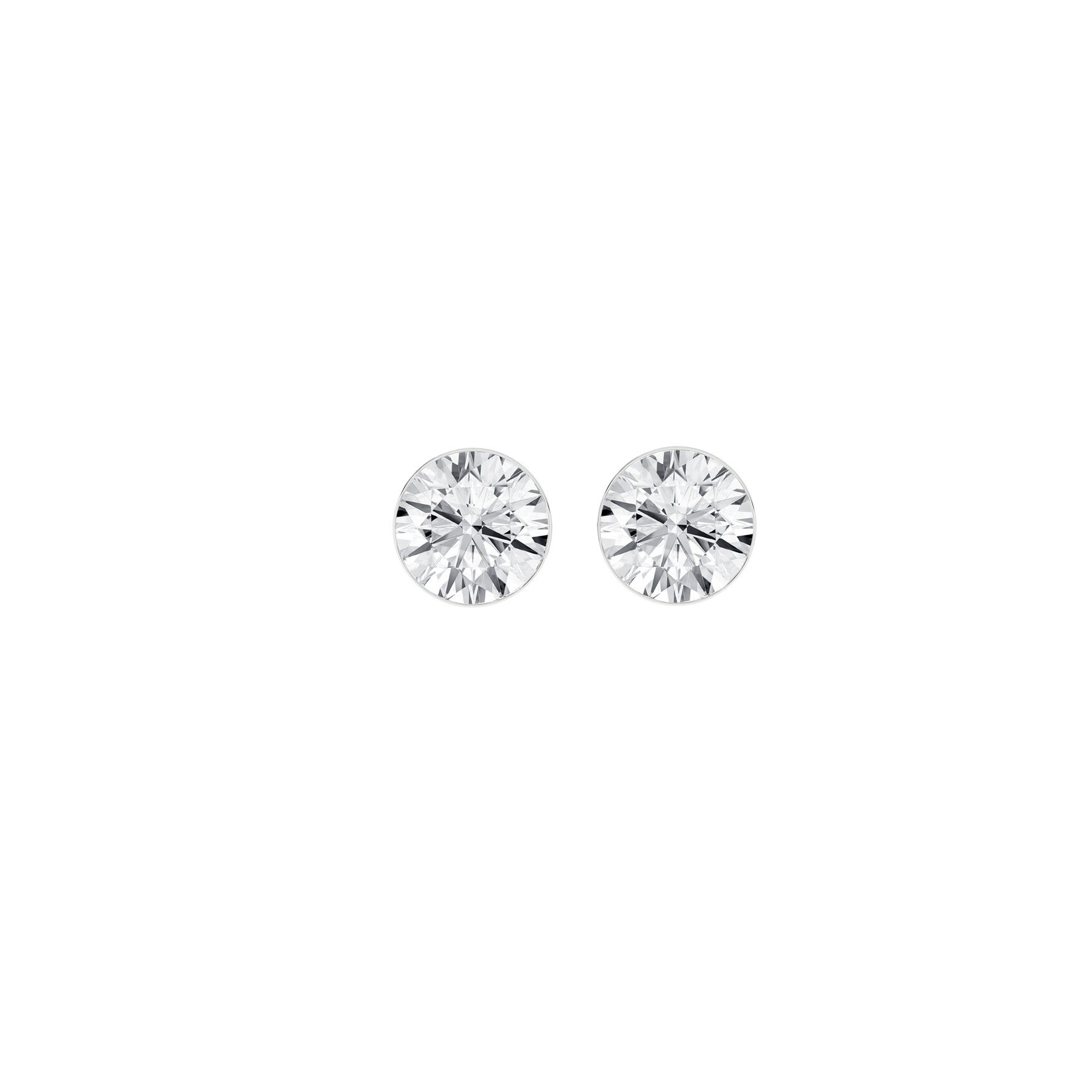 1 Carat Round Lab Grown Diamond 14K Gold Seamless Solitaire Stud Earrings