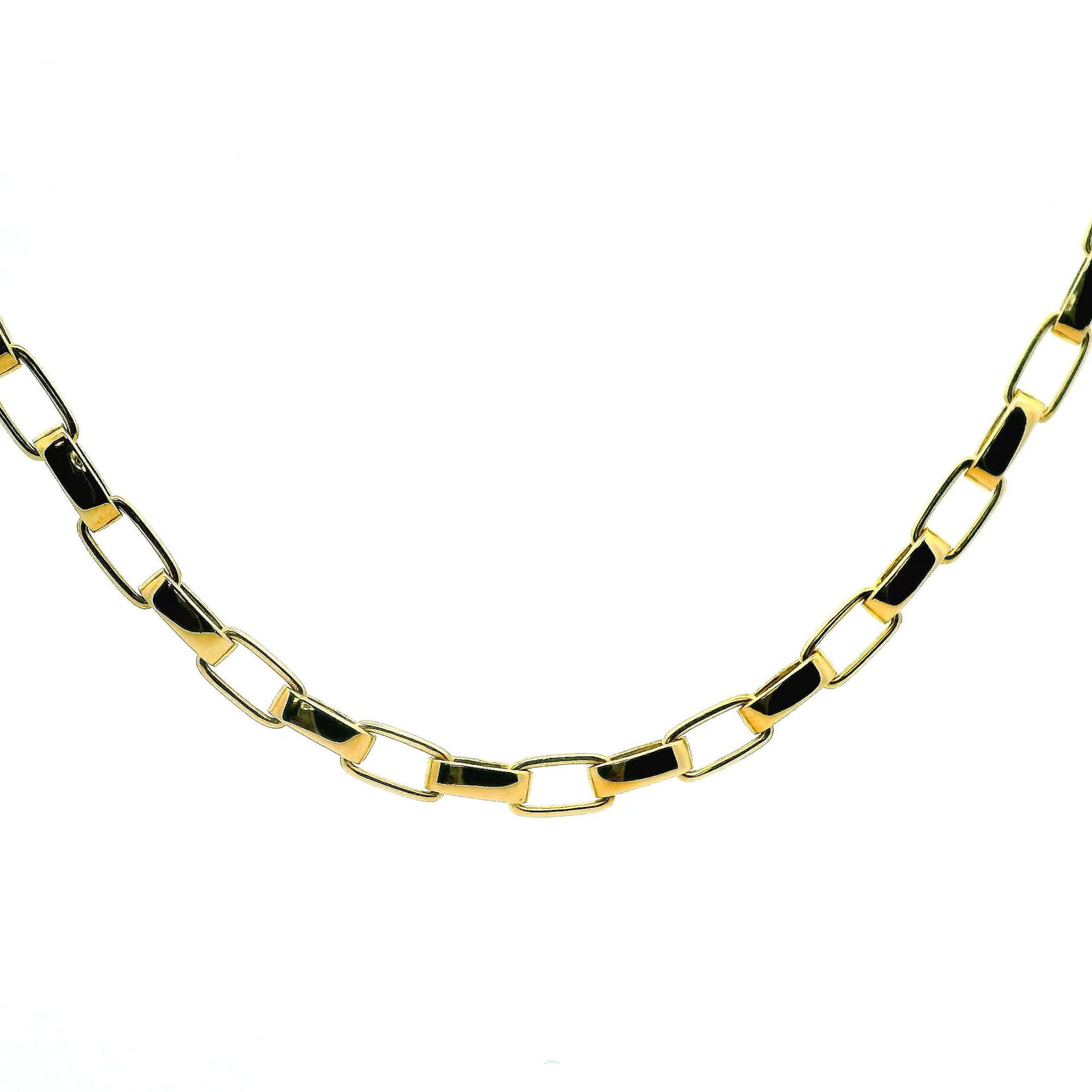 14K Yellow Gold 2.75cttw. Diamond Alternating Oval Link Necklace