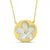 14K Yellow Gold 0.07ct. Diamond Mother of Pearl Floral Necklace