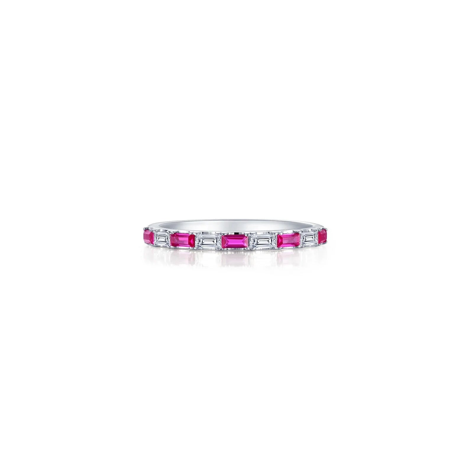 Lafonn Simulated Diamond & Ruby Baguette Half-Eternity Band R0537CRP05