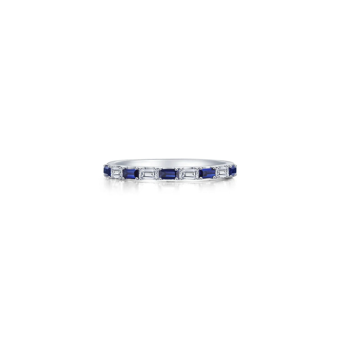 Lafonn Simulated Diamond &amp; Sapphire Baguette Half-Eternity Band R0537CSP06