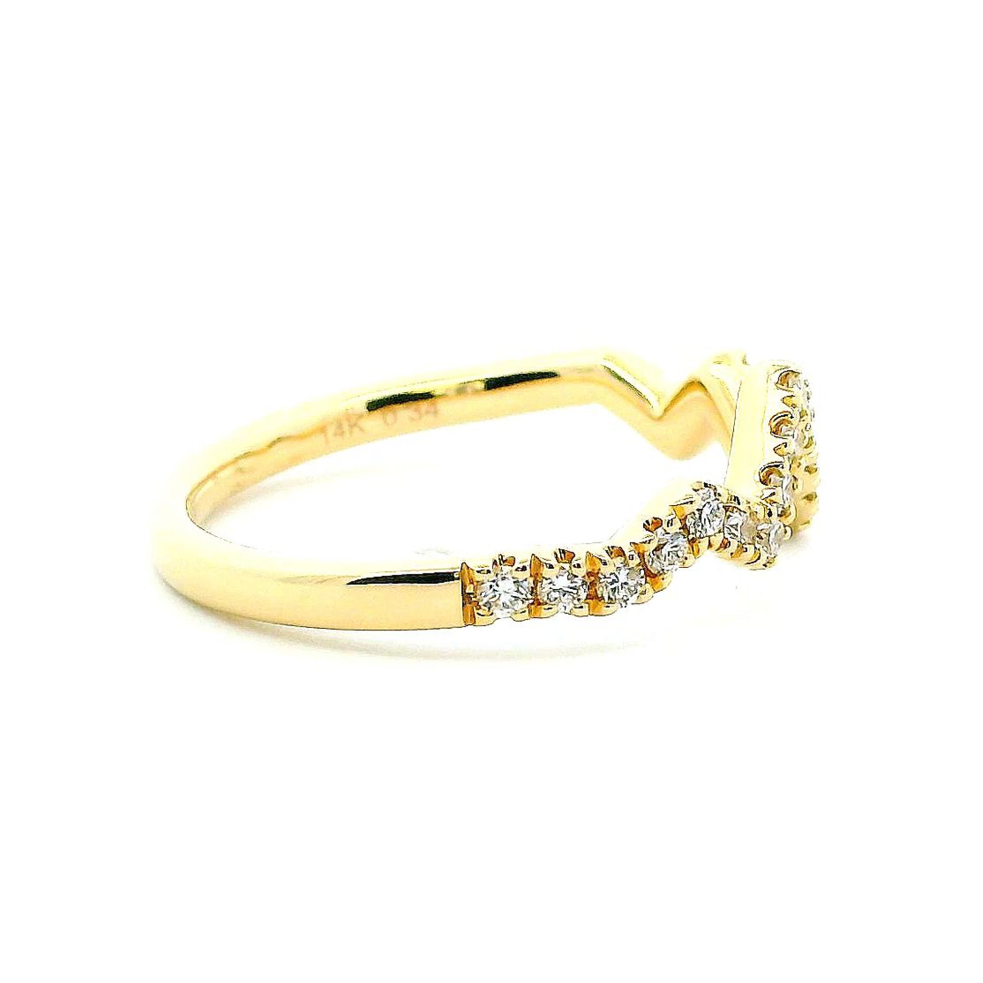 14K Yellow Gold 0.34cttw. Diamond Heartbeat Fashion Ring