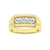 1 Carat Round Lab Grown Diamond 14K Gold Three Stone Band