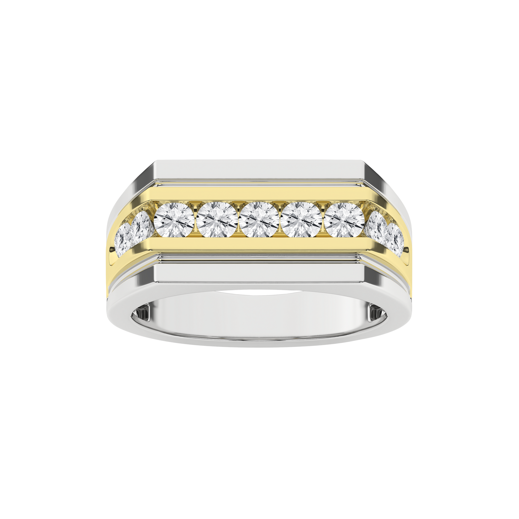 1 Carat Round Lab Grown Diamond 14K Gold Channel Set Band