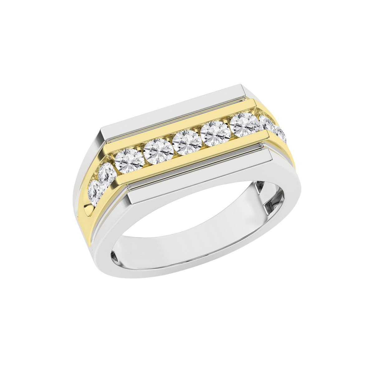 1 Carat Round Lab Grown Diamond 14K Gold Channel Set Band