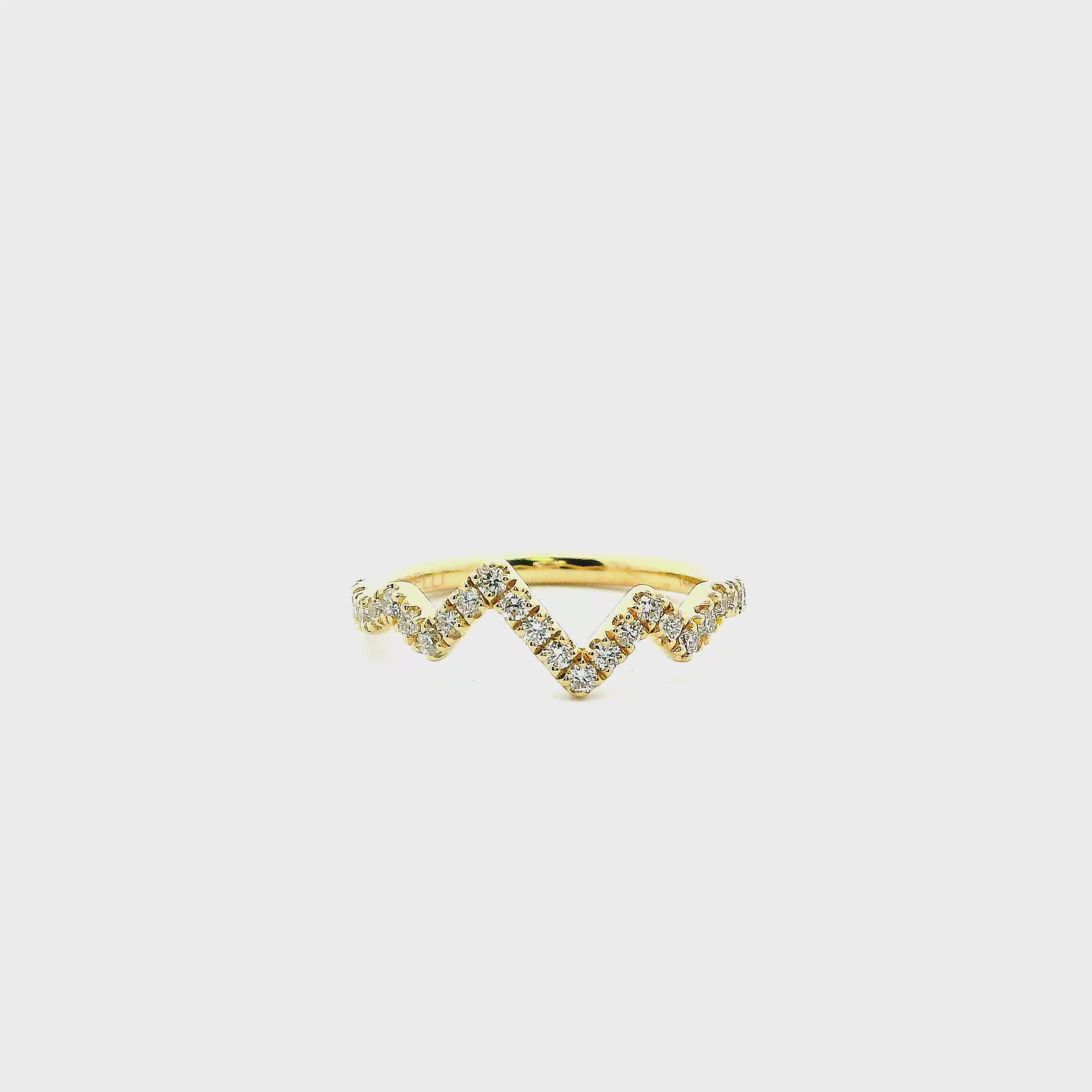 14K Yellow Gold 0.34cttw. Diamond Heartbeat Fashion Ring