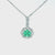 14K White Gold 0.26cttw. Emerald Cluster Braided Pendant