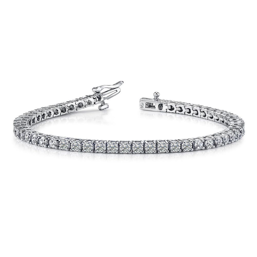 Real Round Cut Fine Diamond Tennis Bracelet White Gold Fine Jewelry 6 Ct | Tennis  bracelet diamond, Diamond, Silver bangles
