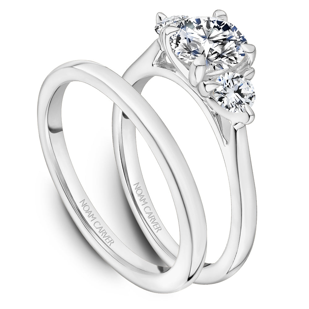 Ring B373-01A Three Carver Jewelers Engagement Solitaire Cirelli Noam — Stone